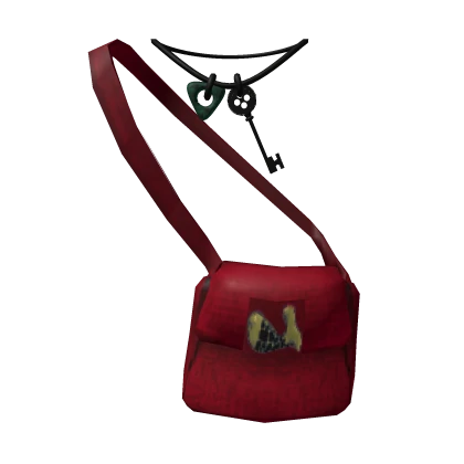 Coraline Bag w Key Portal Necklace in burgundy 3.0