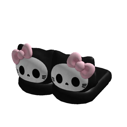 ♡ halloween skeleton kitty slippers