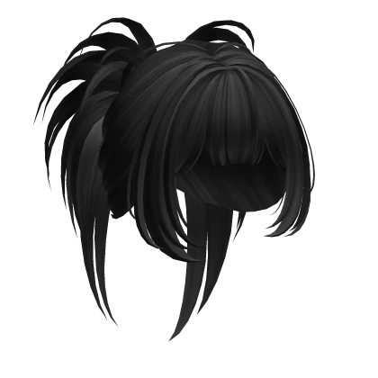 Y2K Fluffy Layered Spikey Bun (Black V3)