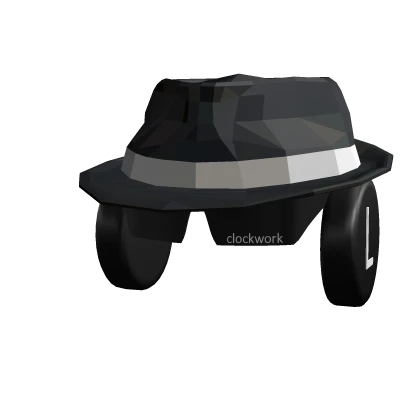 Shiny Black Fedora+Headphones+shades