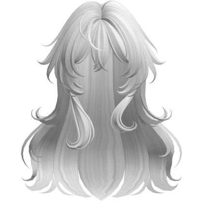Long Messy Swirly Anime Girl Hair White