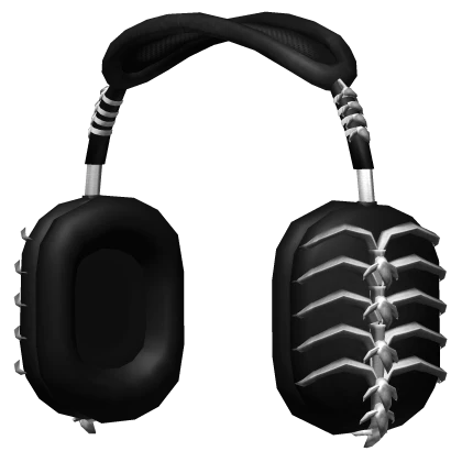 Black Y2K Headphones w/ Chrome Spine