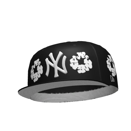 Black NYC Denim Tears Tilted Fitted Cap