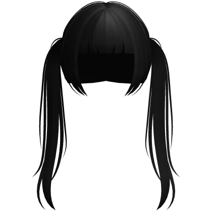 ♡꒰long sweetheart pigtails in black꒱