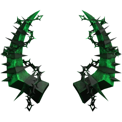 (⌛) EMERALD GREEN WICKED PUNK HORNS