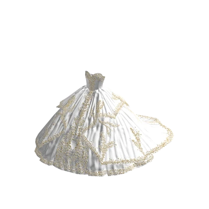 ♾️ White and gold Royal princess gown