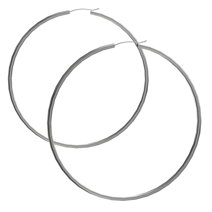 Y2K Big Model Thin Hoop Earrings in Silver