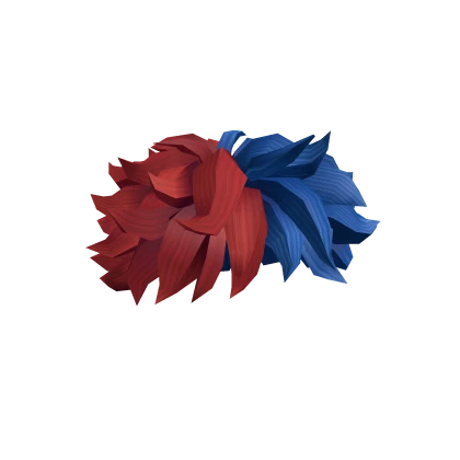 Red and Blue Split Messy Hair