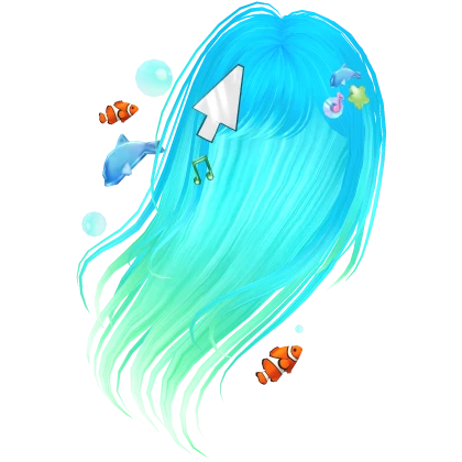 Frutiger Aero Neon Windblown Hair (Blue & Green)