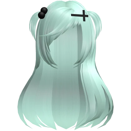 🤍 pastel goth side swept scene hair mint green
