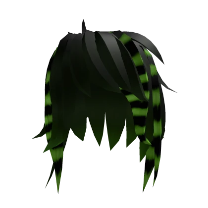 💚green and black scene emo raccoon tail hair