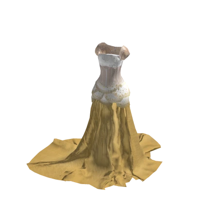LALISA: White / Yellow Lotus Dress