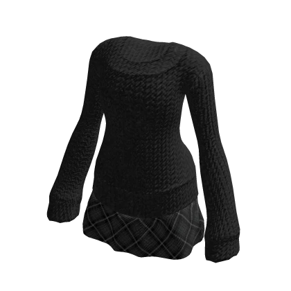 🖤 Cozy Sweater Mini Skirt Outfit Black