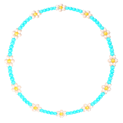 Y2K Blue Flower Bead Necklace 3.0