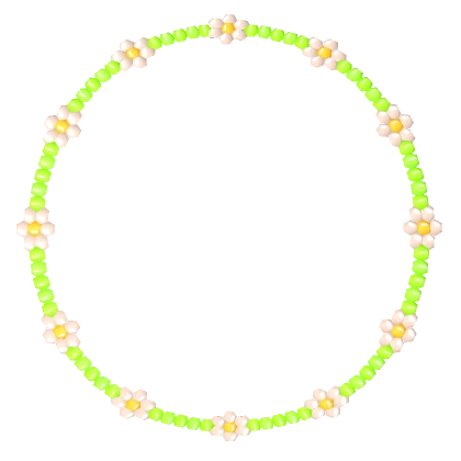 Y2K Green Flower Bead Necklace 3.0