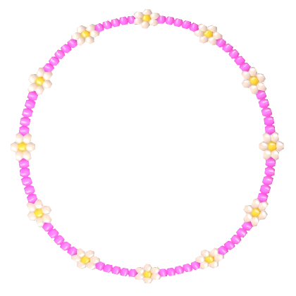 Y2K Pink Flower Bead Necklace 3.0