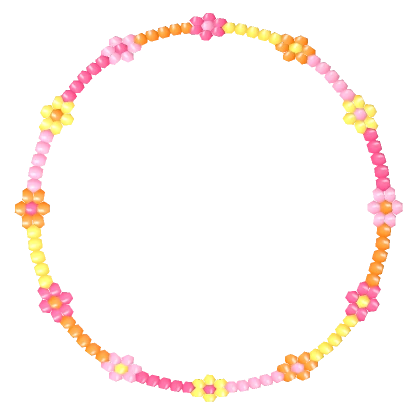 Y2K Malibu Sunset Flower Bead Necklace 3.0