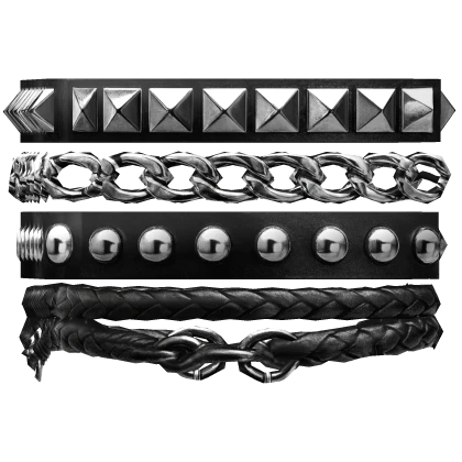 [RIGHT] Black Studded Vkei Bracelet