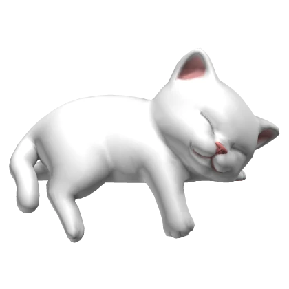 White Cat Sleeping on Right Shoulder