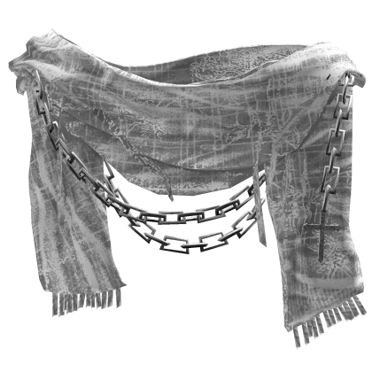 White Grunge Emo Distressed Neck Scarf