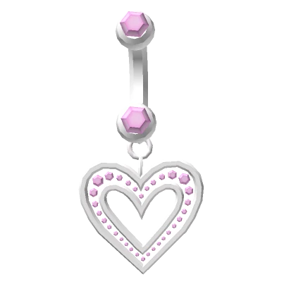 Pink Diamond Heart Belly Ring