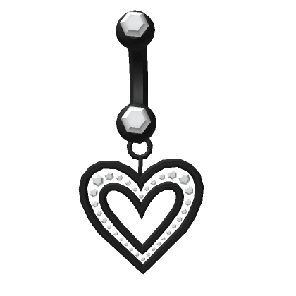 White Diamond Heart Belly Ring