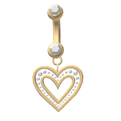 Gold Diamond Heart Belly Ring