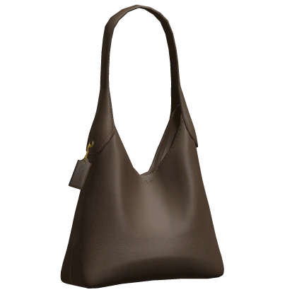 Coach Leather Shoulder Bag Stone Brown