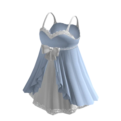 🍀Ruffle Lace Strap Dress (Blue)