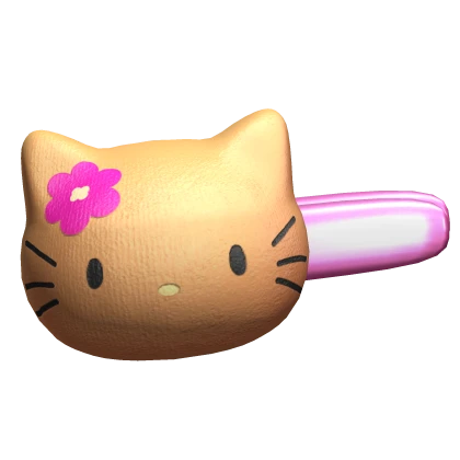 Kawaii Tan Kitty Hair Clip Soft Plush Tropical Gal