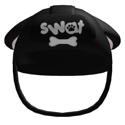 ♡ cute kawaii black puppy swat helmet 