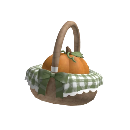 ♡ (Holdable) Green Gingham Pumpkin Basket