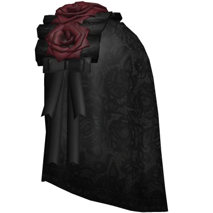 gothic victorian rose lace veil headpiece black