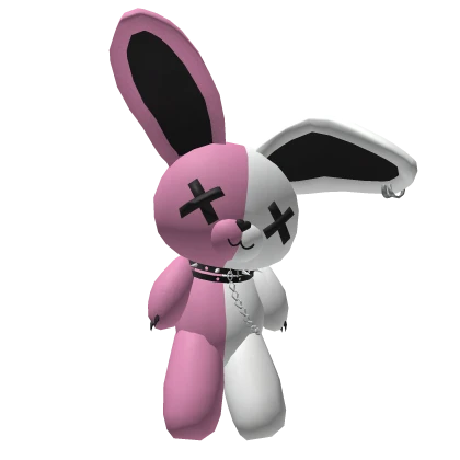 Huge Pink and White Fluffy Bunny Plushie