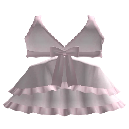 lace ruffled dress w bow pink 3.0
