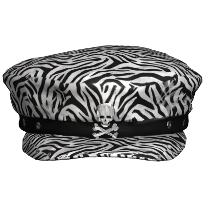 Zebra Print Emo Pilot Cap