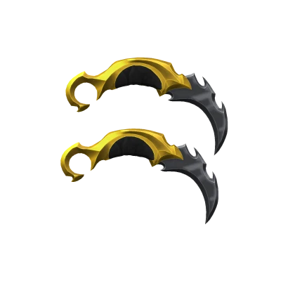 Holdable Dual Karambit - Linked Sword Gold & Black