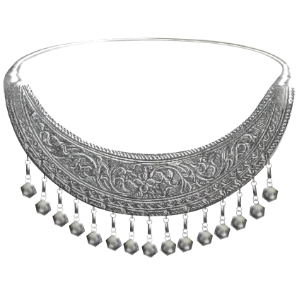 Silver Beaded Torque Necklace