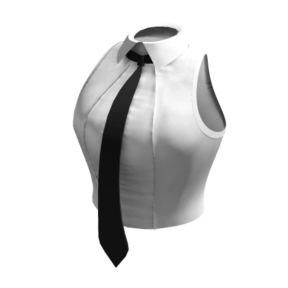 Sleeveless Crop Tank Top Shirt With Tie White