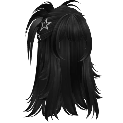 (PBR) ☆ Y2K Spikey Half Up Hair (Black)