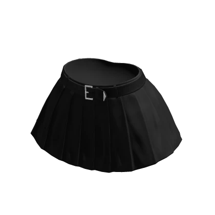 Skirt Black High Waisted Belt Chibi Mini Chic Y2K