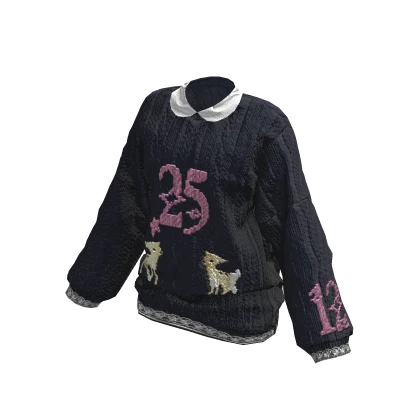 Oversized Navy Christmas Winter Sweater (25/12)