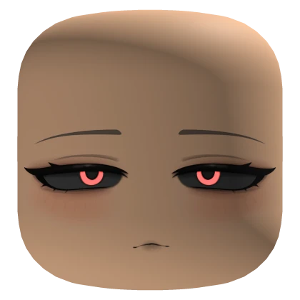 Pretty Demon Face With Black Red Glowing Eyes