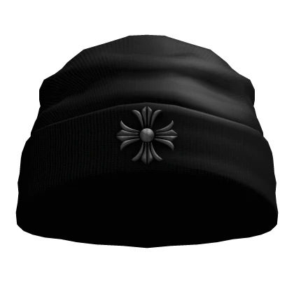 Black Chrome Hearts Beanie Y2K