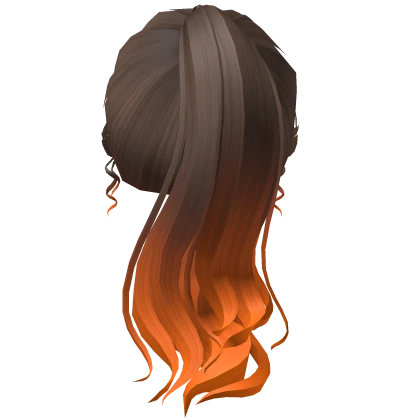 Halloween Brown & Orange Wavy Ponytail