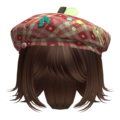 ♡ Brown Short Spiky hair & Mori kei Igari Beret