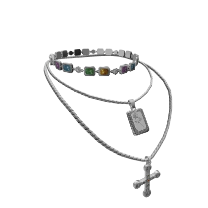 Silver Triple Chain w Rose [3.0]