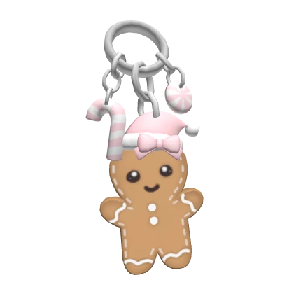 christmas gingerbread keychain (pink) 