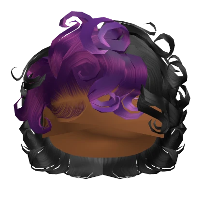 ☆ | Purple Stripe Curly Bixie Cut