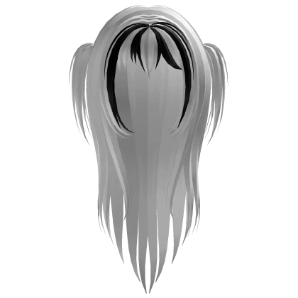 striped spiked hair with pigtails in white